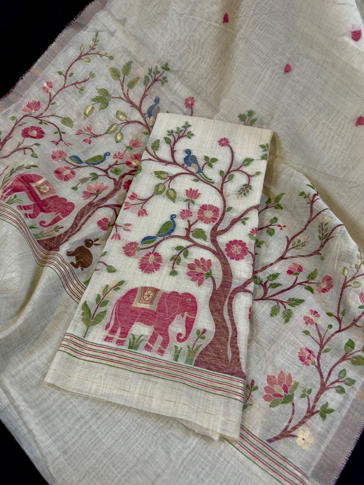 Linen Jamdhani 3 Pc Set