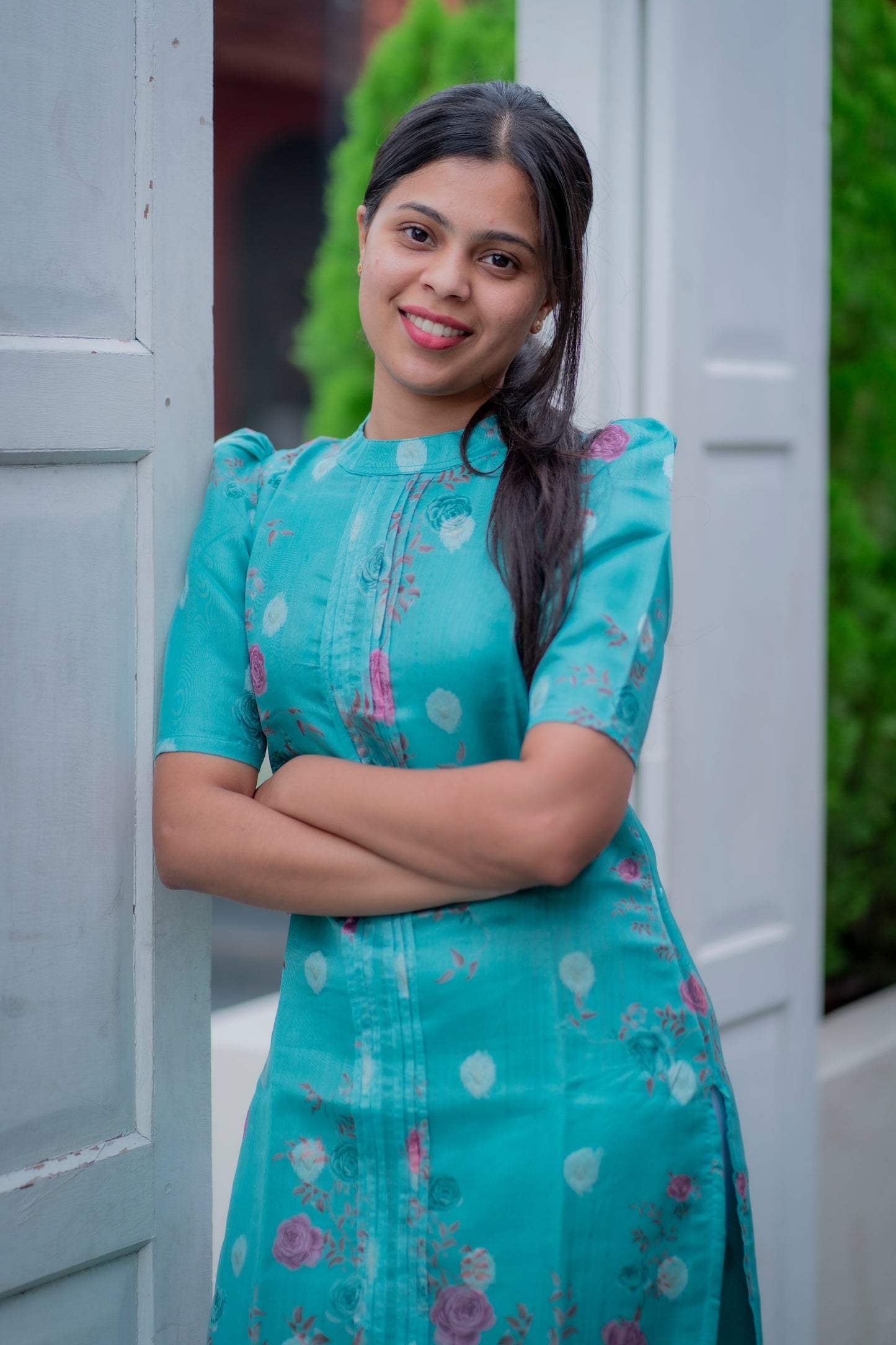 AA061 Chanderi Jacquard Butta Kurti