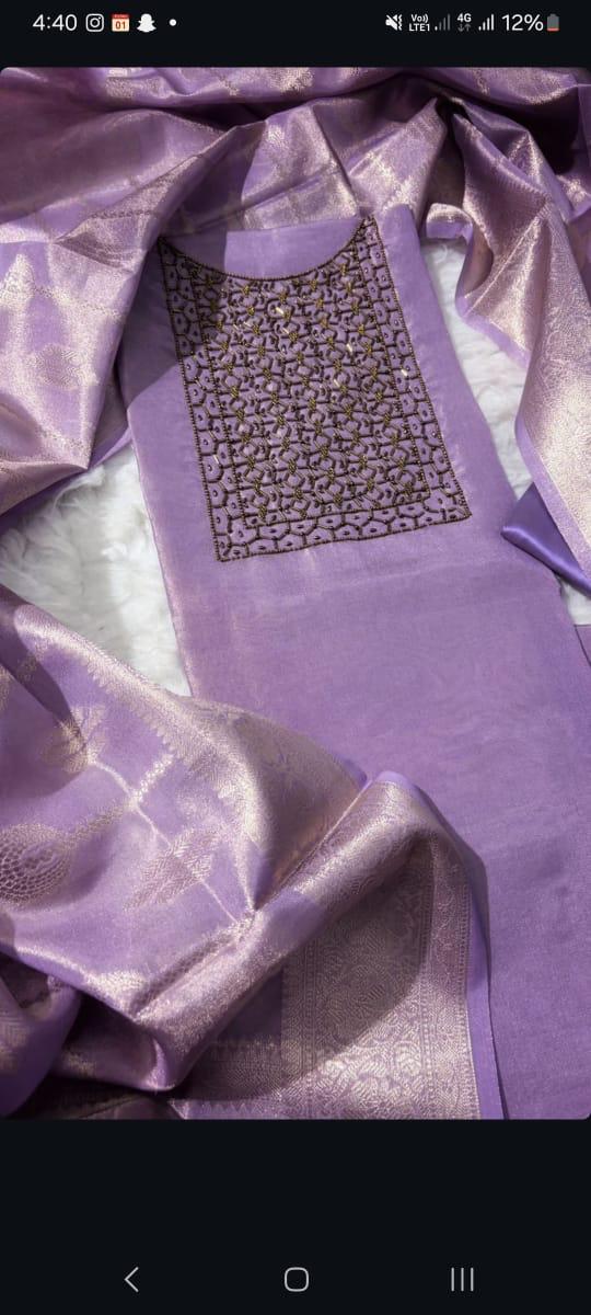 Pink Tissue Salwar Material