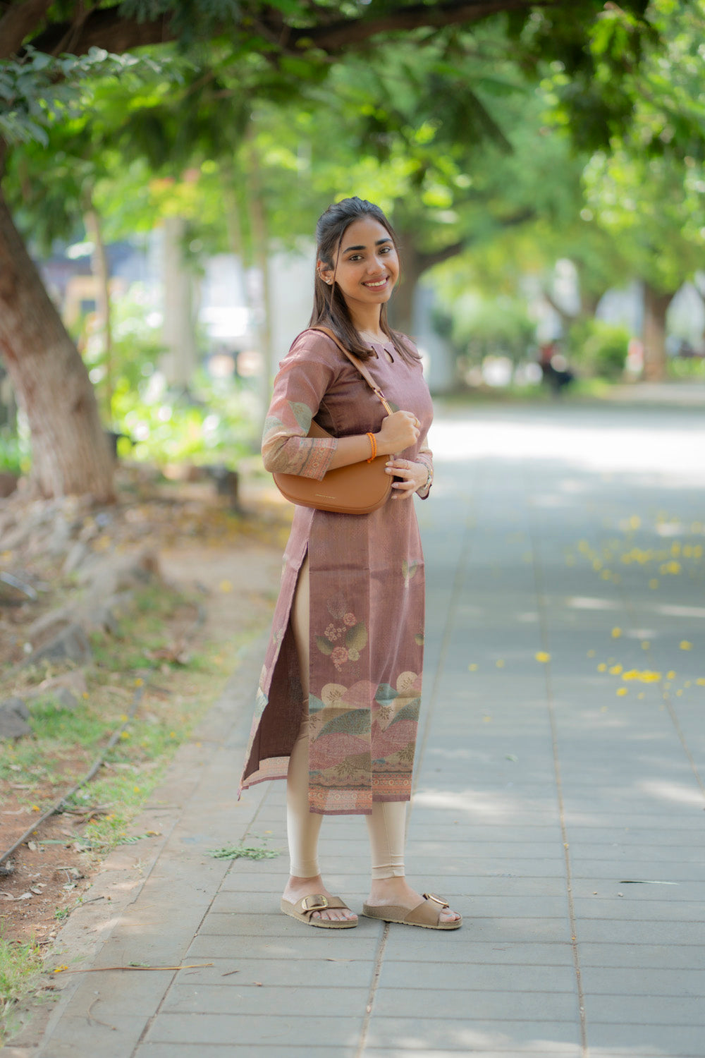AA232 Lavender Tissue Silk Kurti