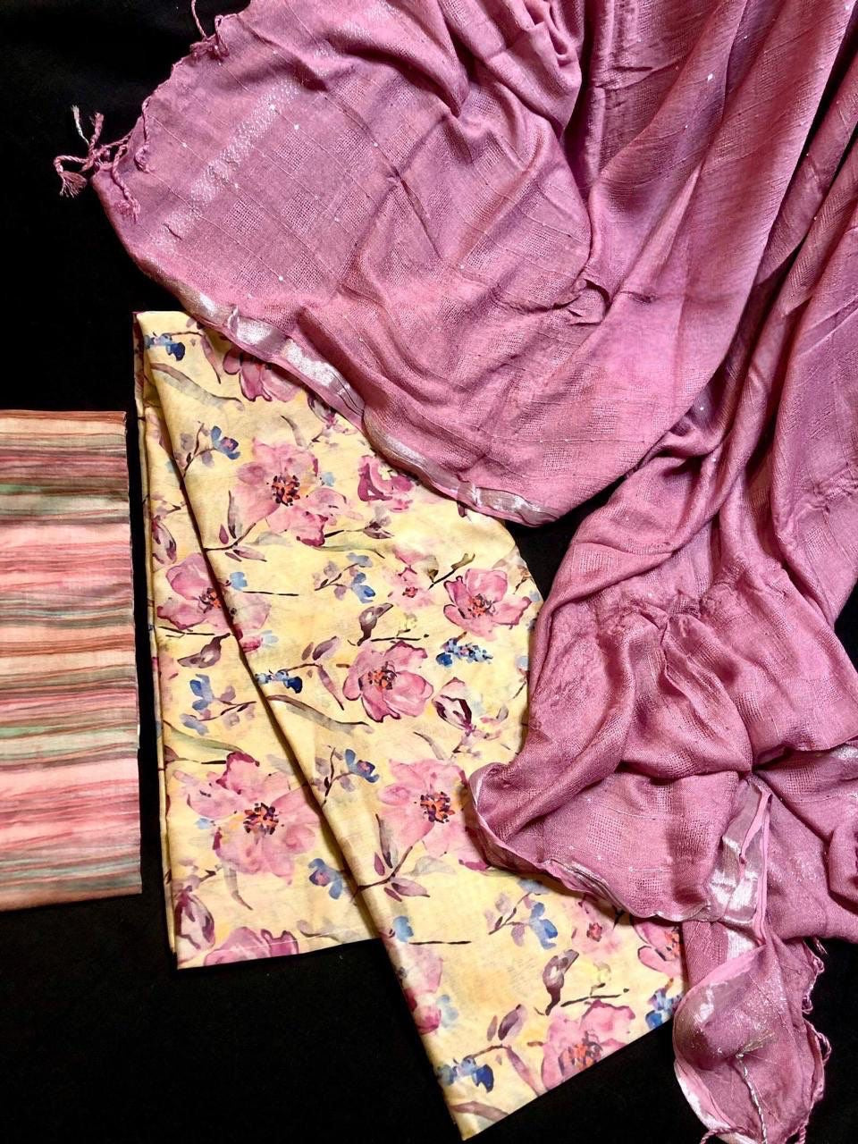 Soft Cotton Chanderi Salwar Material
