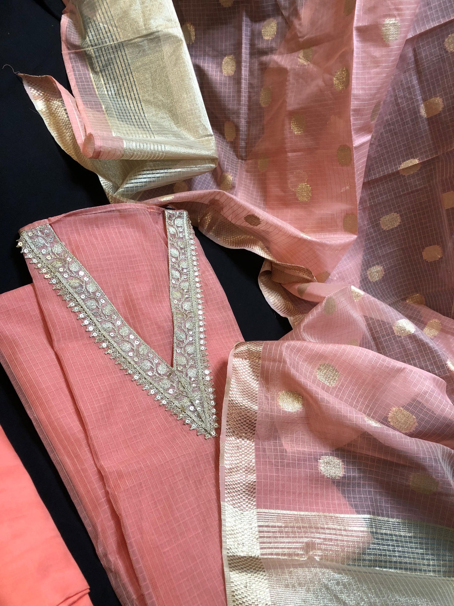 V Neck Kota Salwar Material