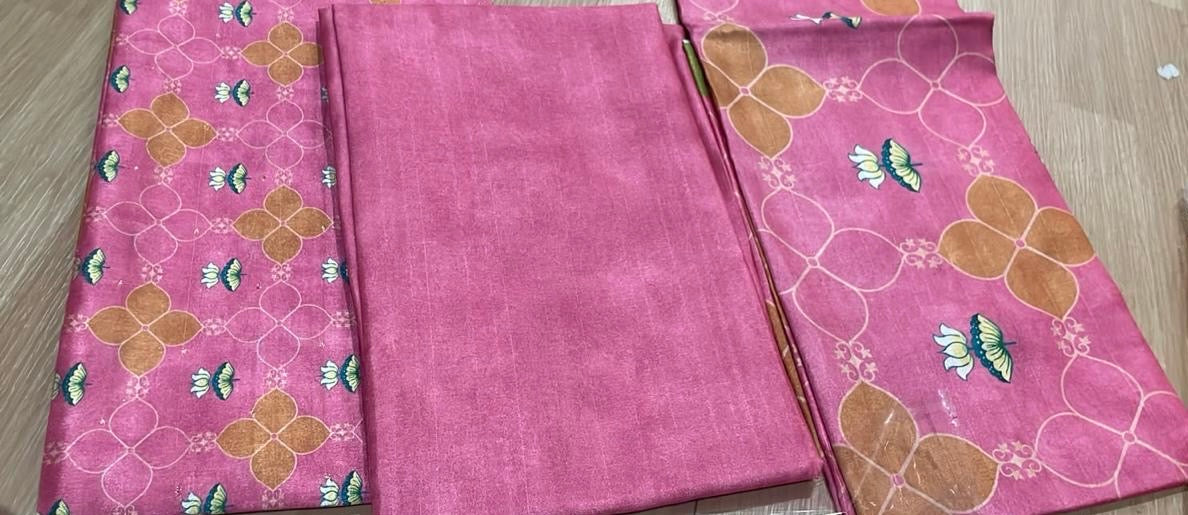 Pink Kollam Silk Salwar Material