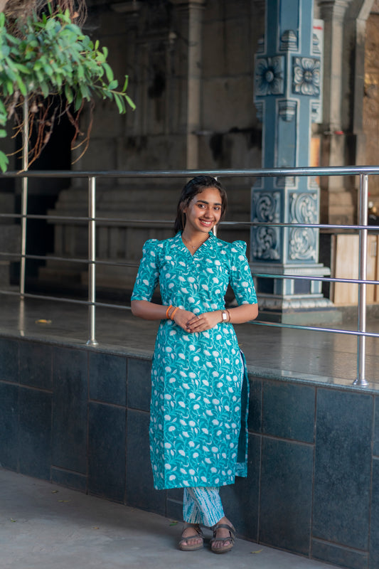 AA046 Blue Cotton Co Ord