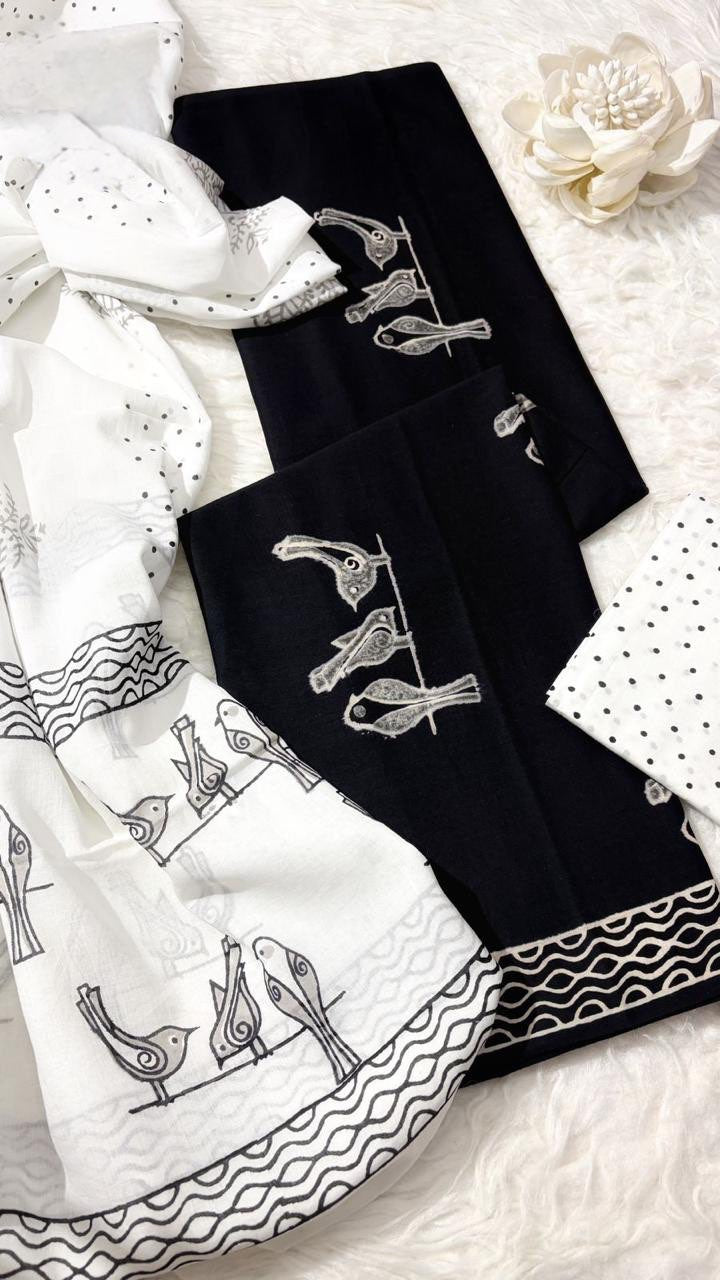 Black Cotton 3 pc set