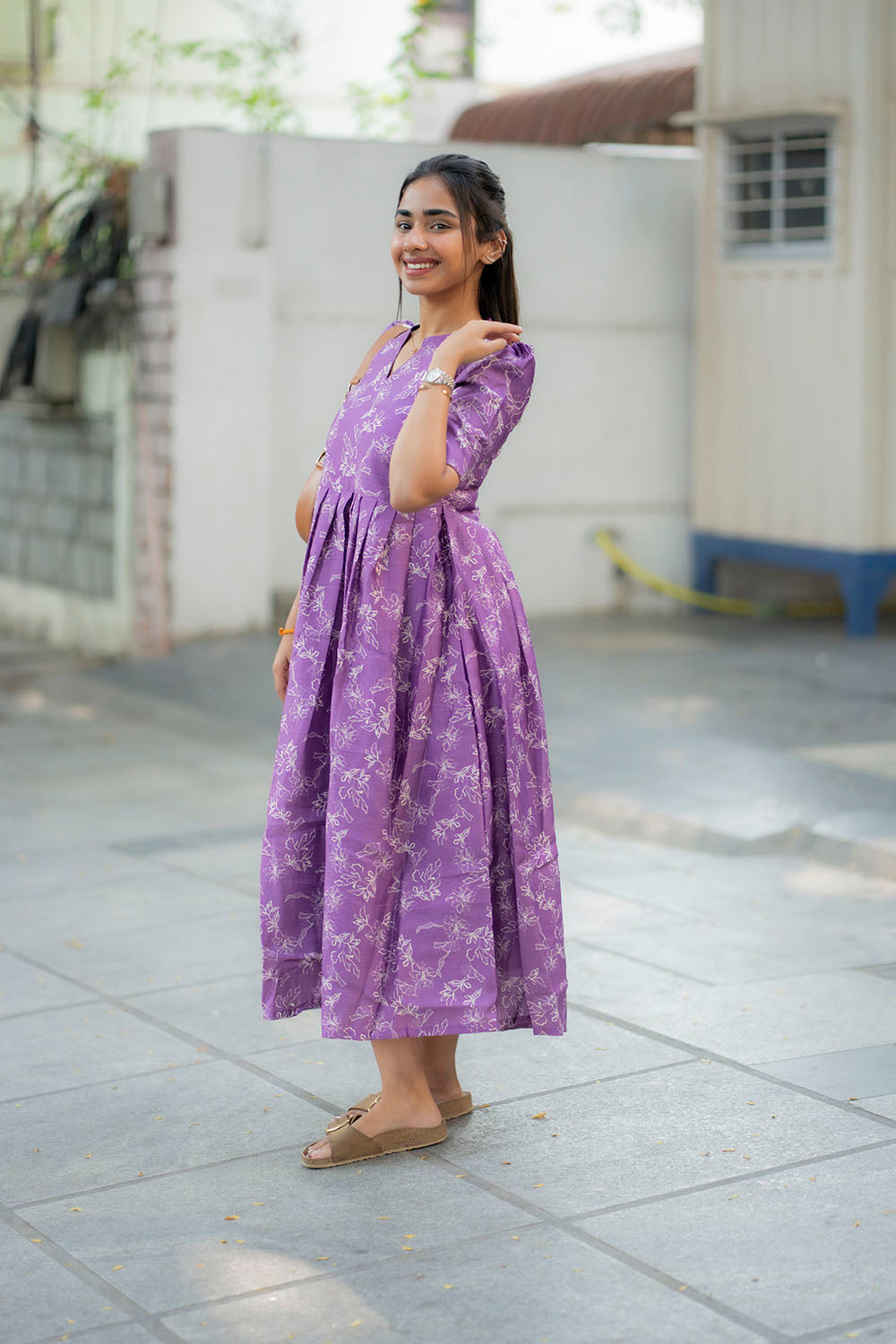 AA207 Lavender Floral Maxi..