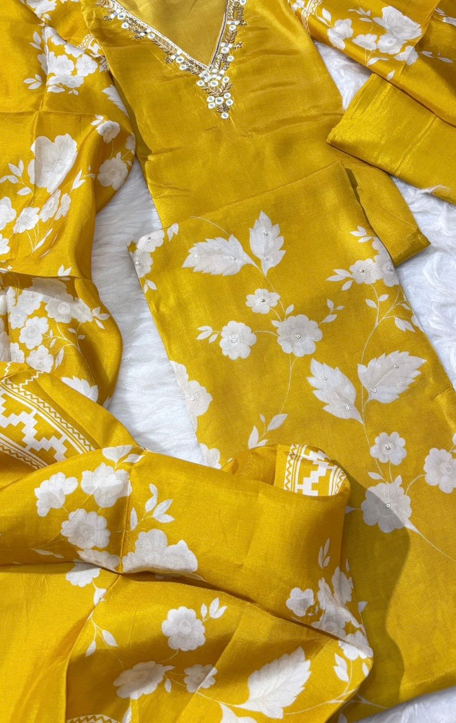 Muslin Silk Salwar Material