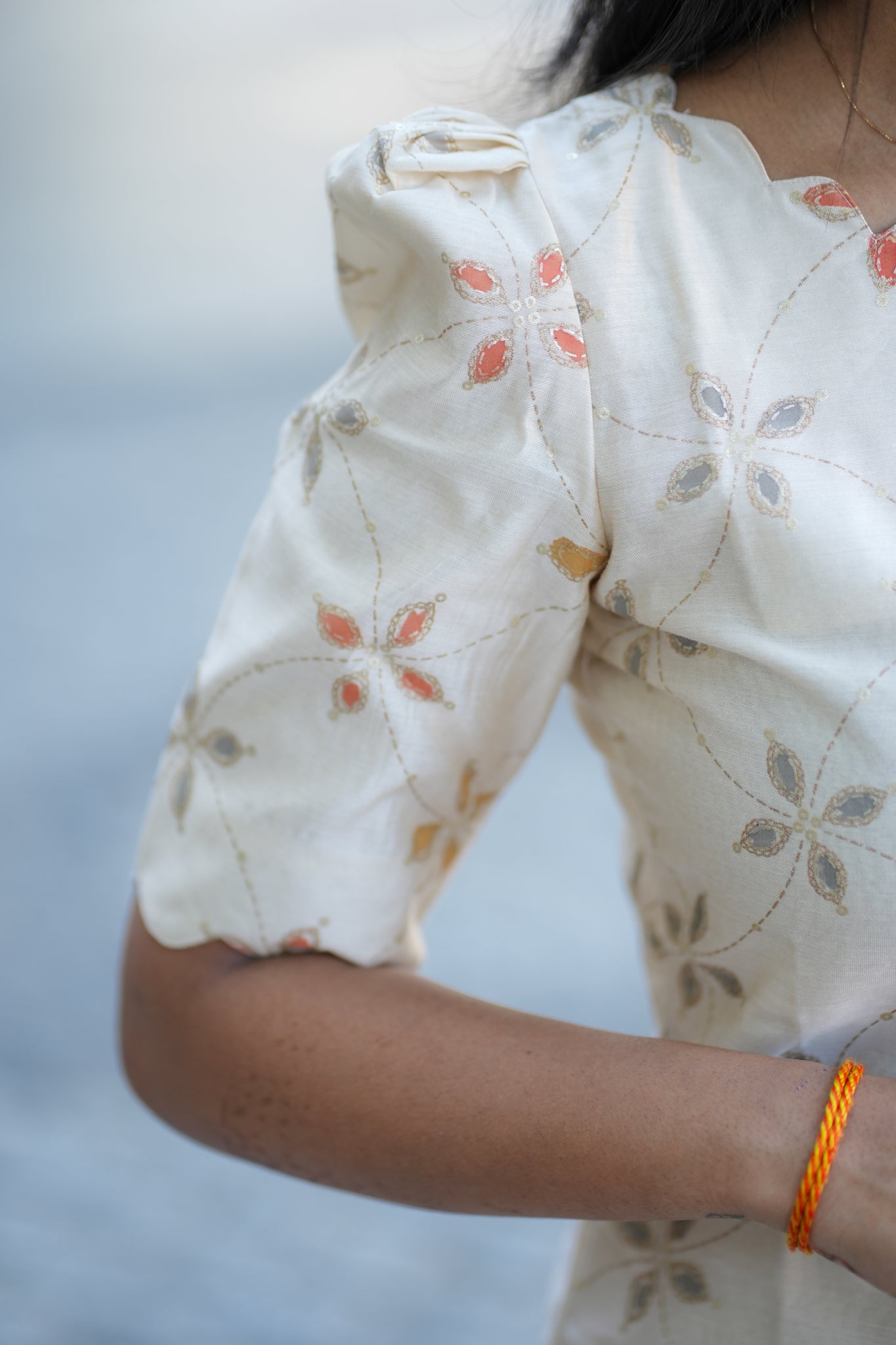 AA137 Chanderi Silk Kurti with Shimmer Dupatta