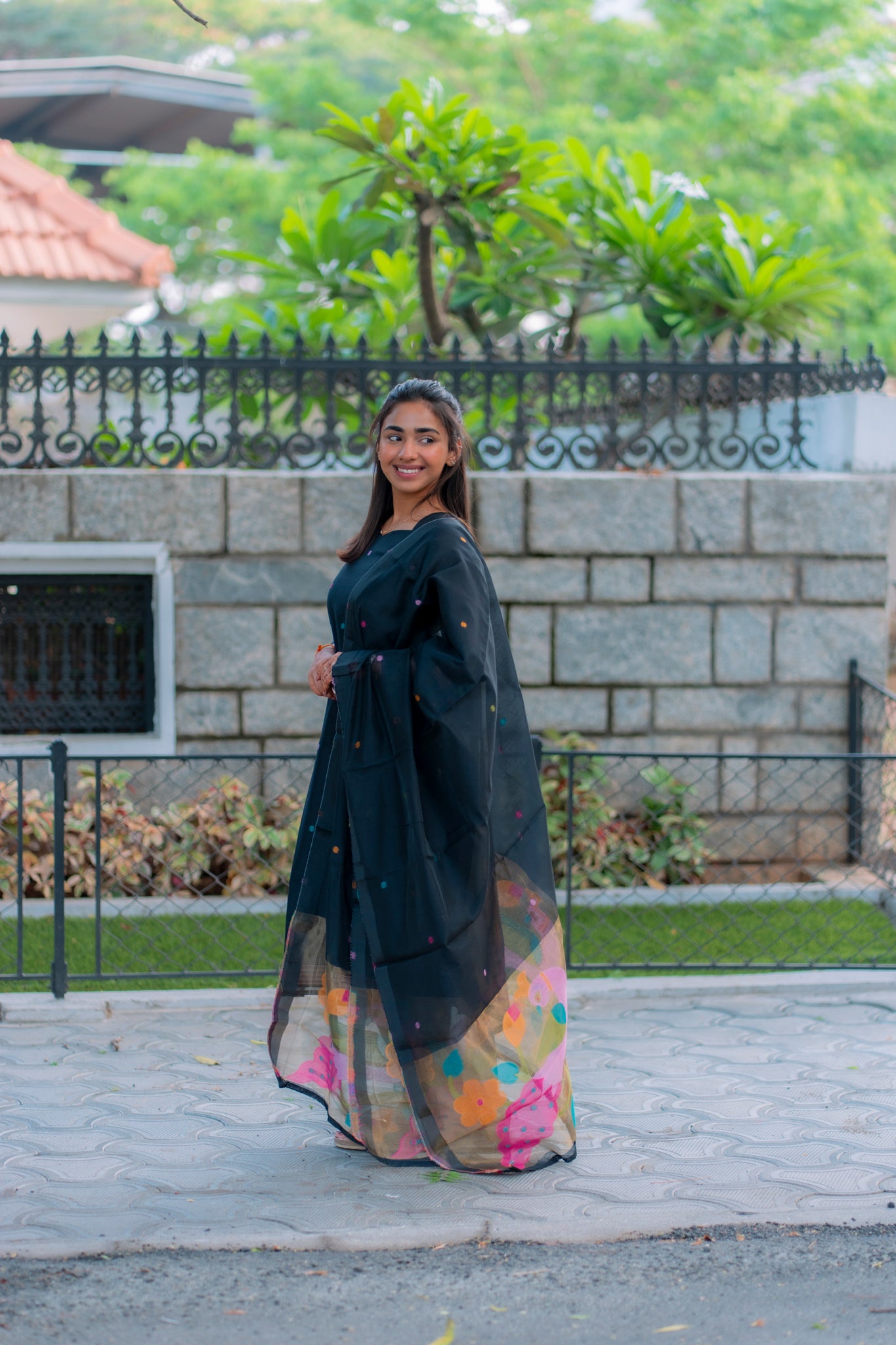 AA193 Black Jamdhani 3 Pc Set