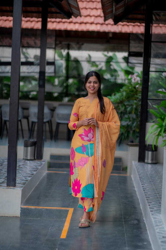 AA058 Muslin Silk 3 Pc Set