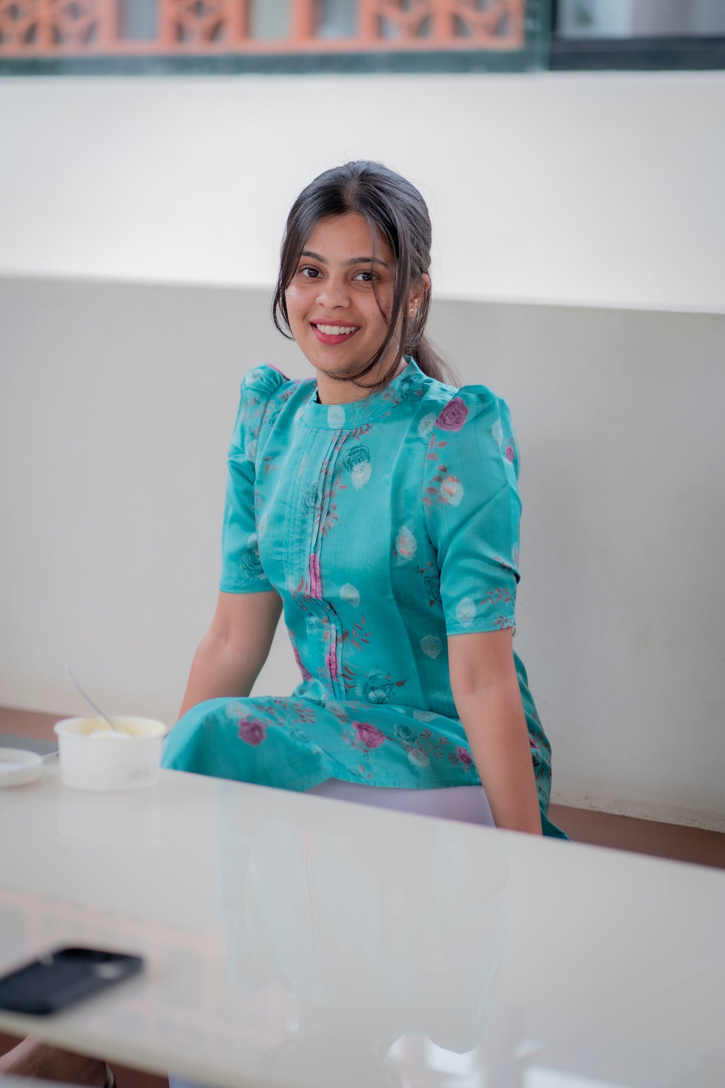 AA061 Chanderi Jacquard Butta Kurti
