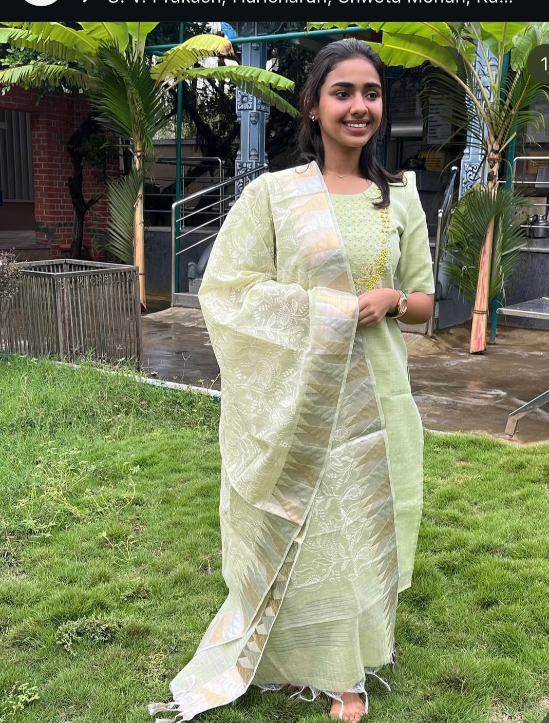 Green Tissue silk 3 pc set