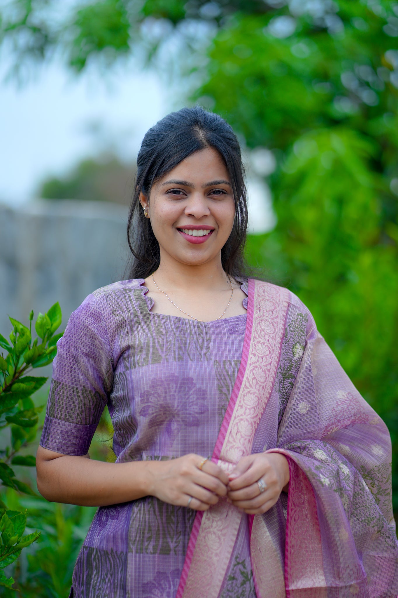 AA121 Tissue Handloom Kota Silk 3 PC set