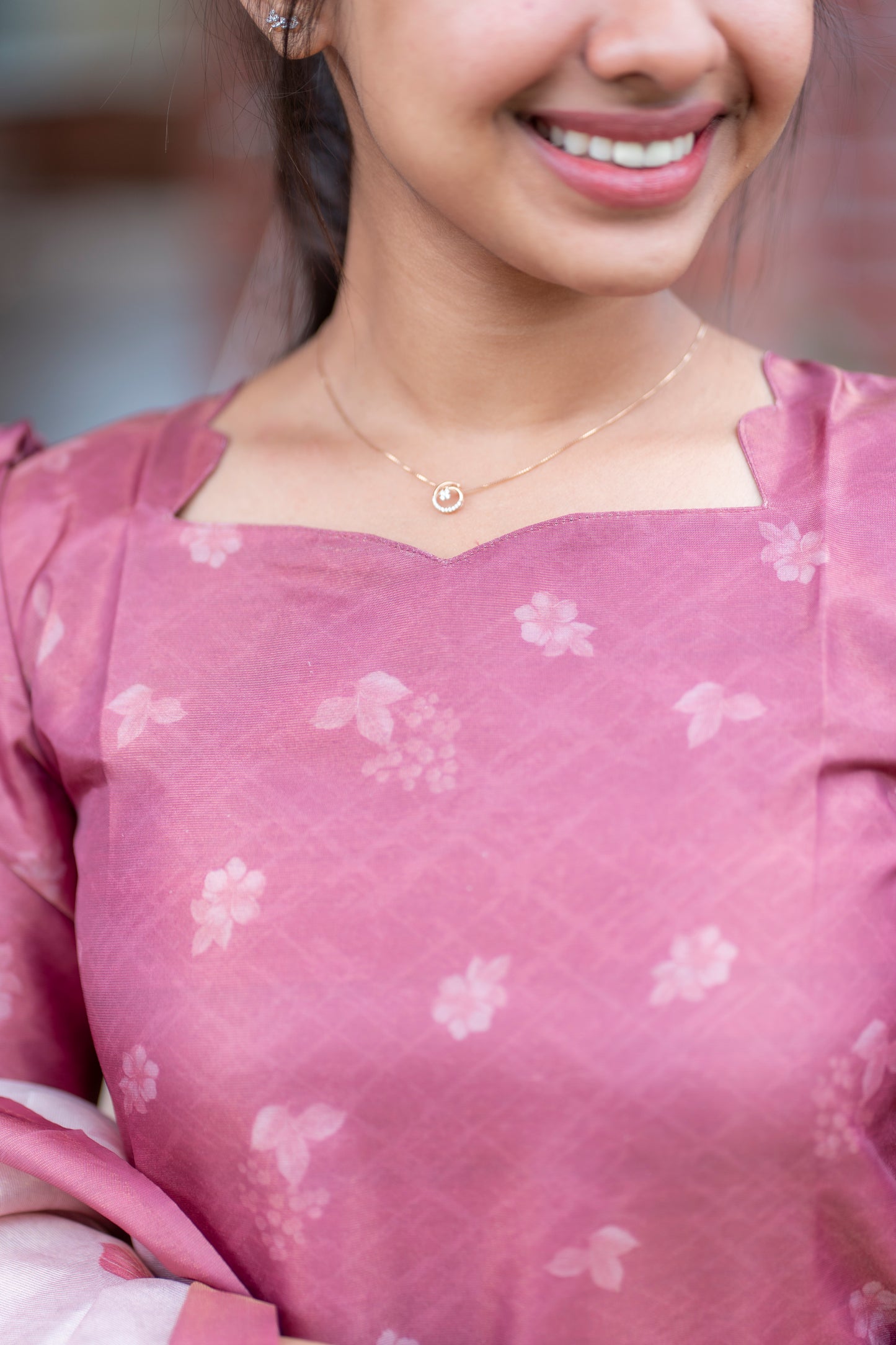 Wine Tissue Silk Kurti with Dupatta