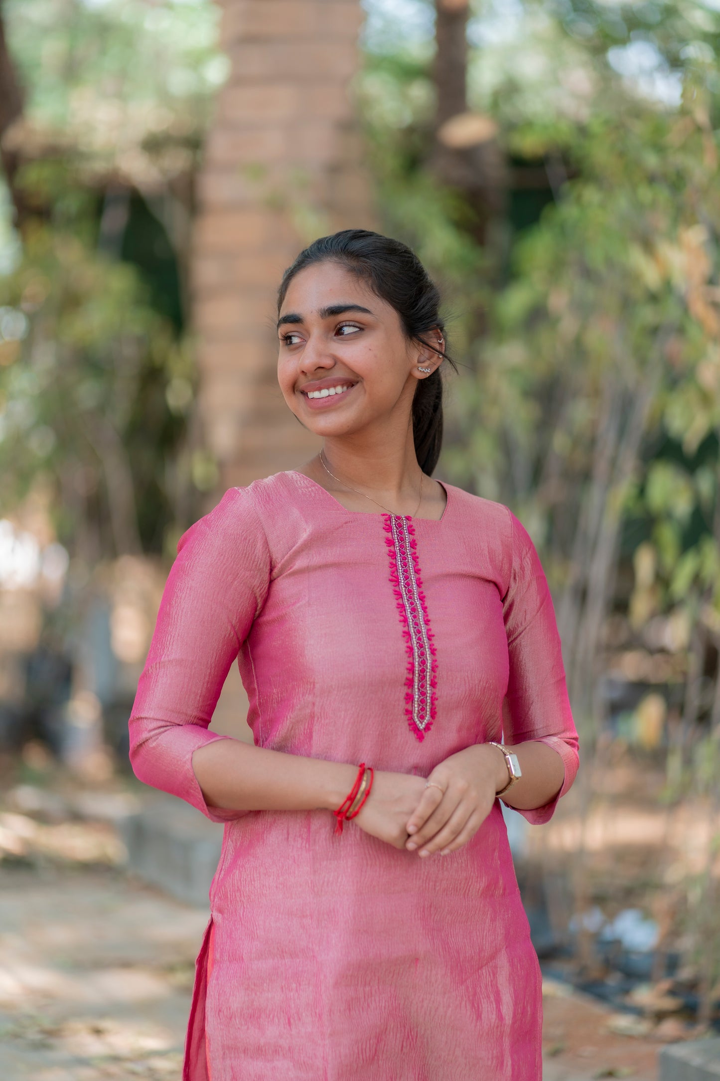 Pink Crush Silk 3pc Salwar Suit