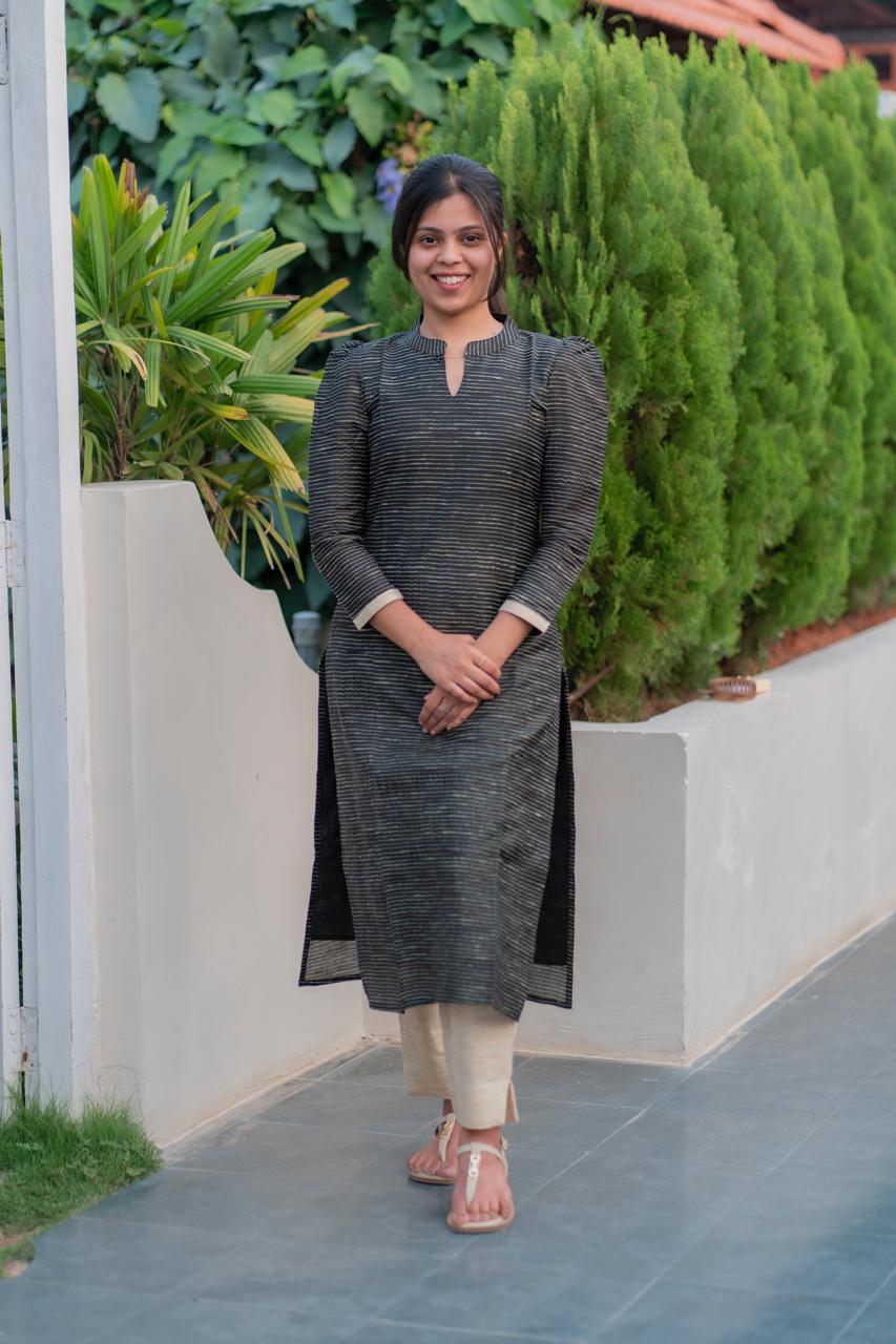 AA018 Black Khadi Silk 3 Pc Set