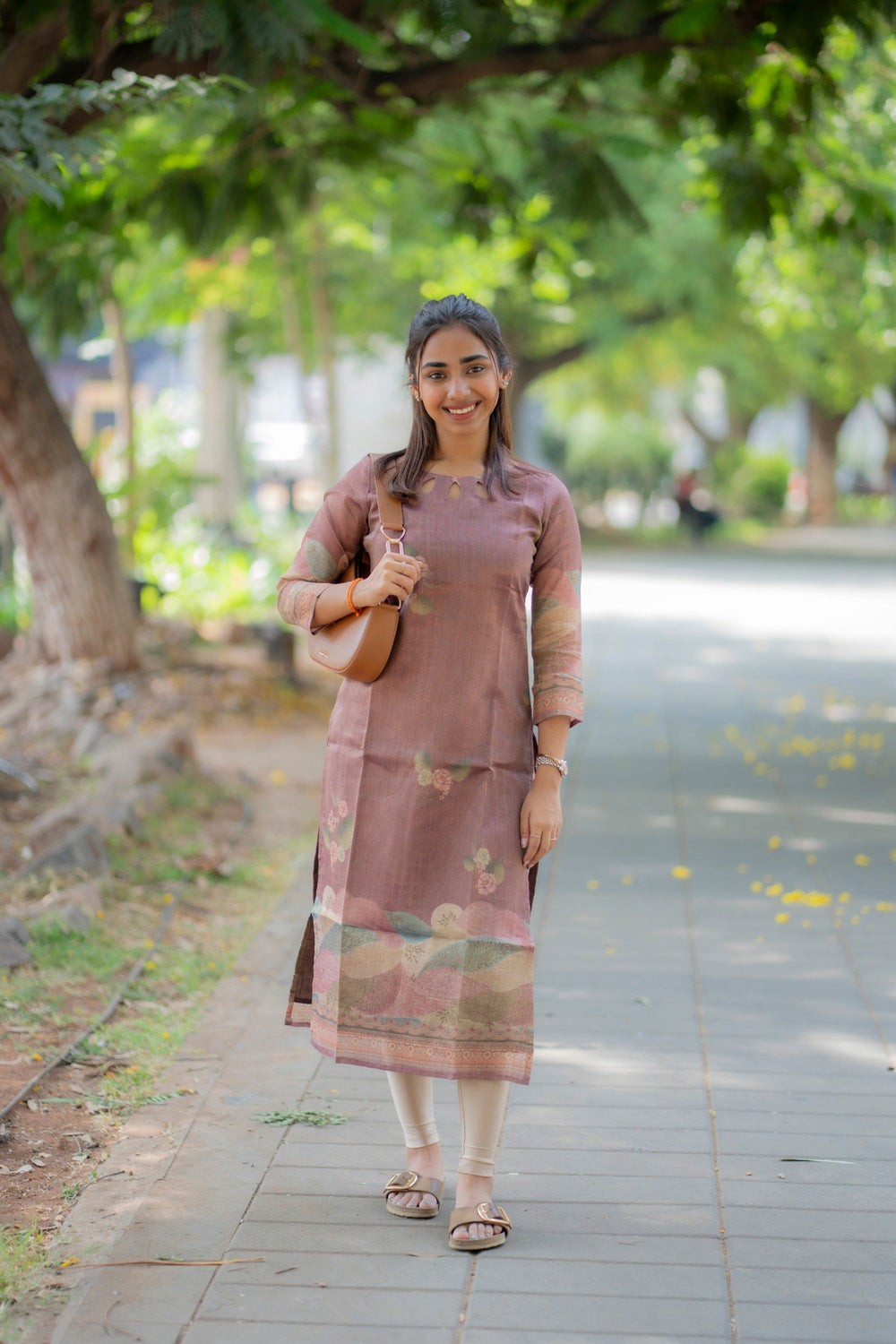 AA232 Lavender Tissue Silk Kurti