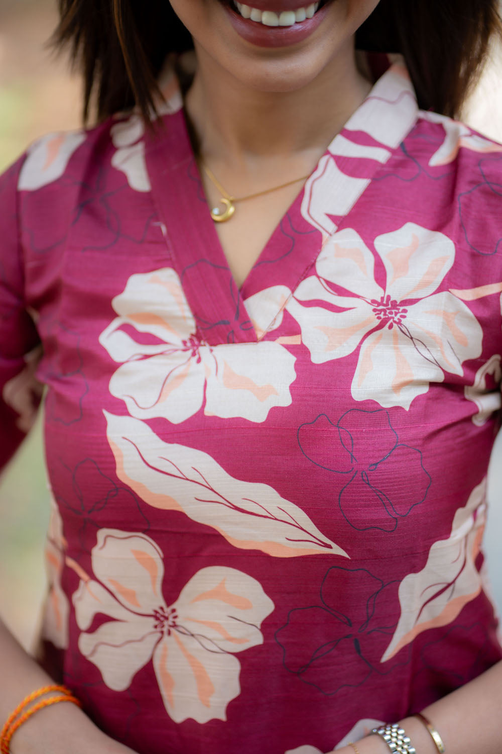 AA243 Grape Wine Colour Ginger Silk Floral Co Ord set