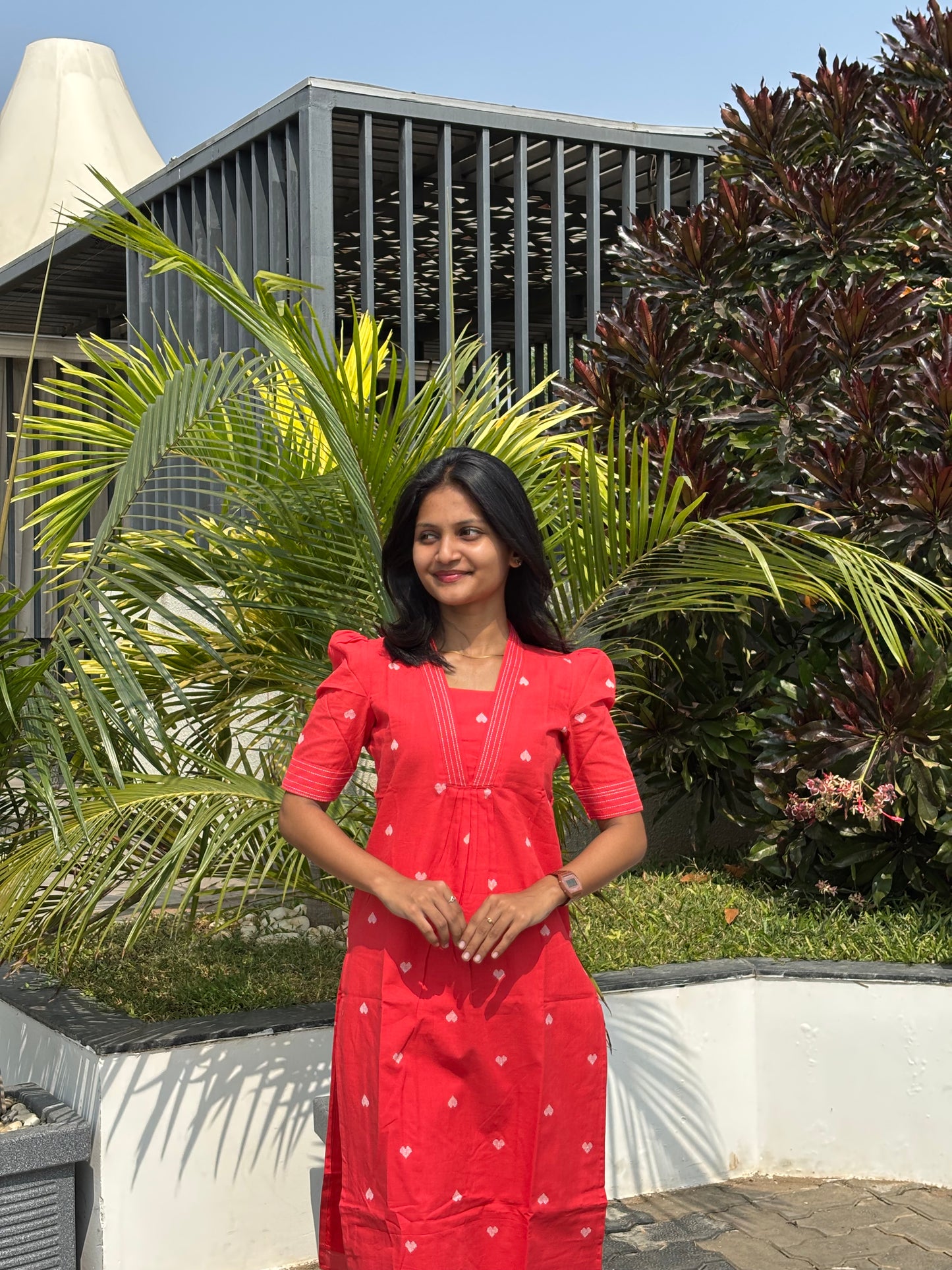 AA178 Red Orange Heart Co-Ord Set