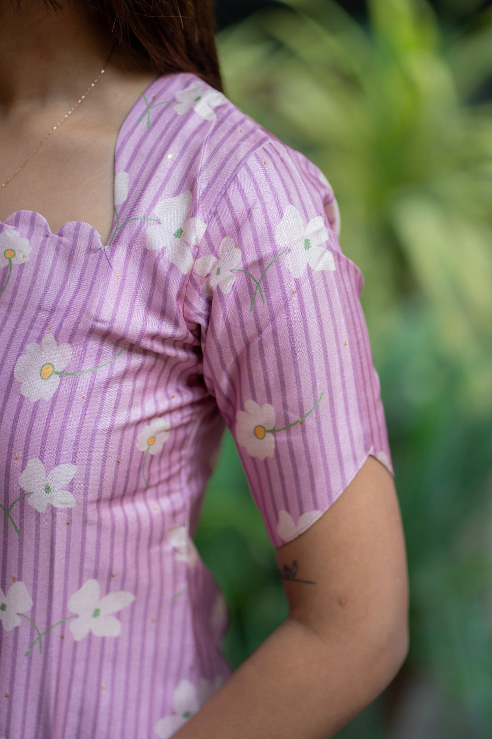 AA270 Lavender Floral Silk Digital Print Co-Ord Set
