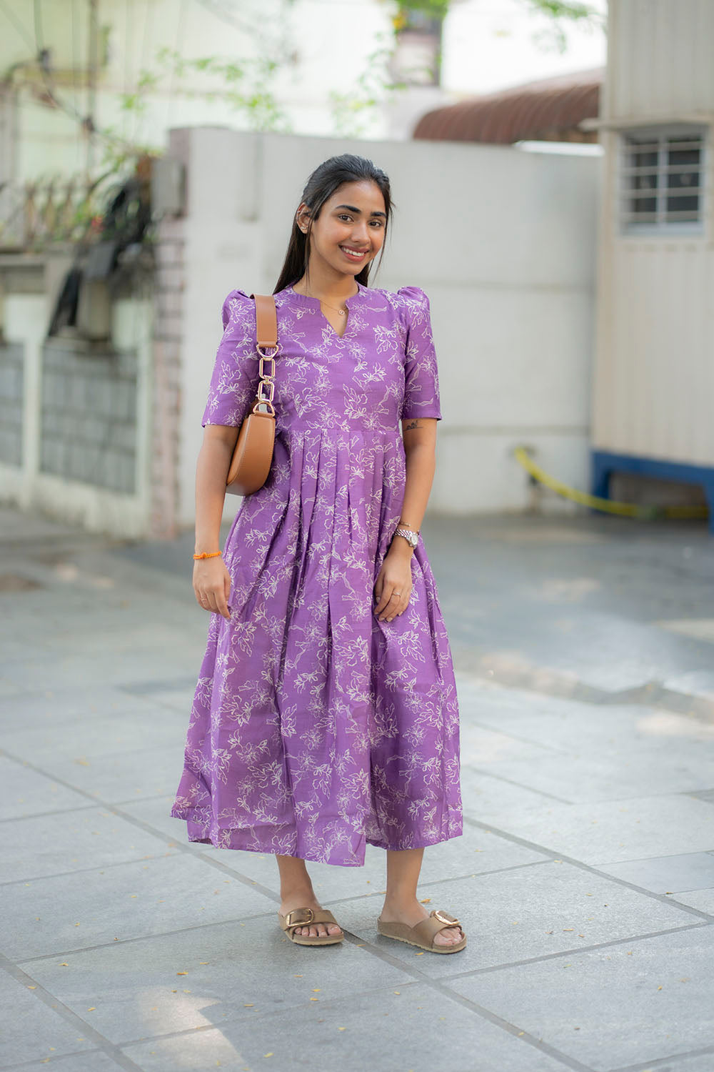 AA207 Lavender Floral Maxi..