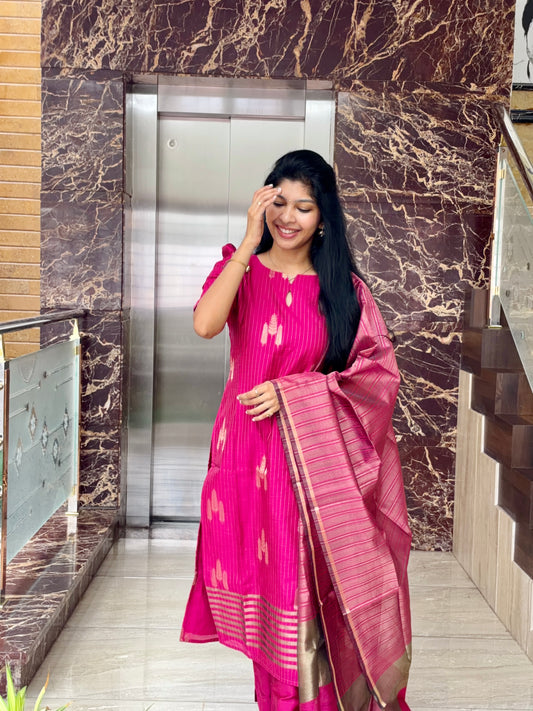 Rani Pink Soft Silk Salwar Set