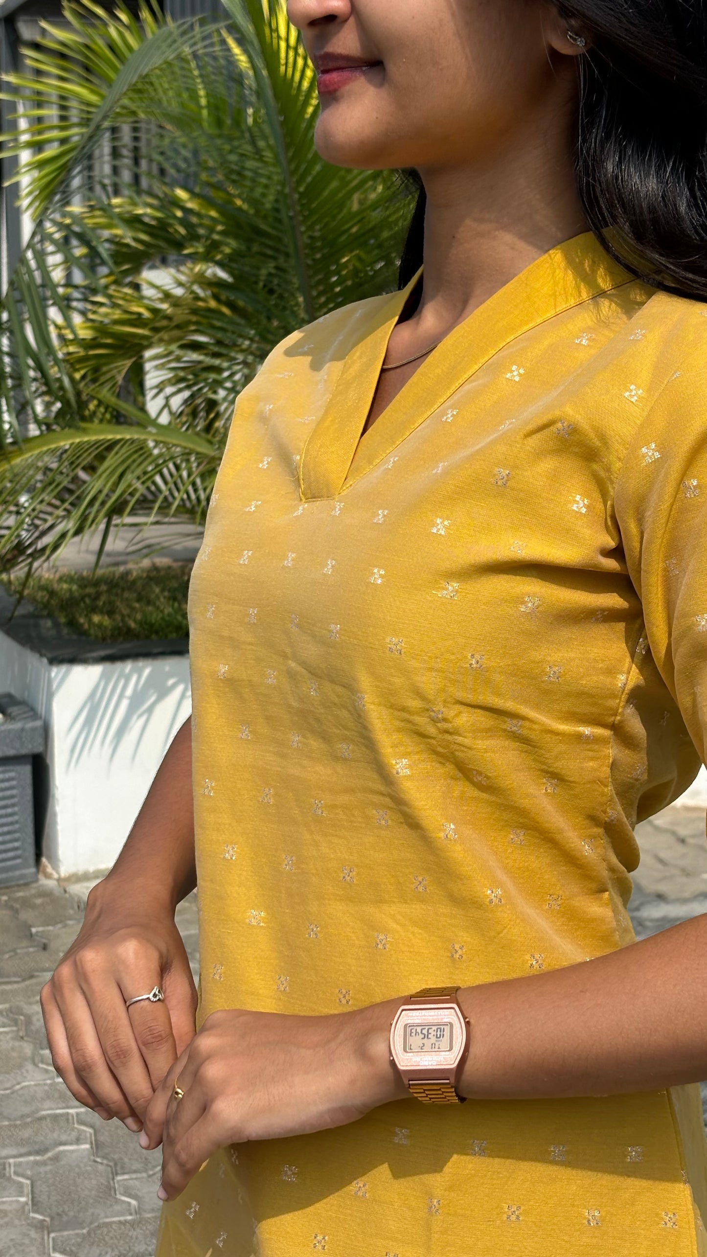 AA182 Marigold Chanderi Butta Co-Ord Set