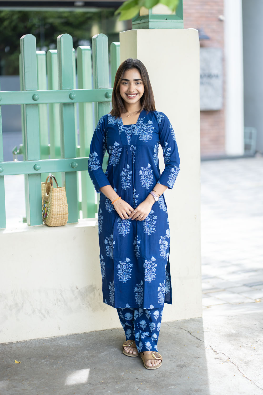 AA250 Blue Floral Cotton CoOrd Set