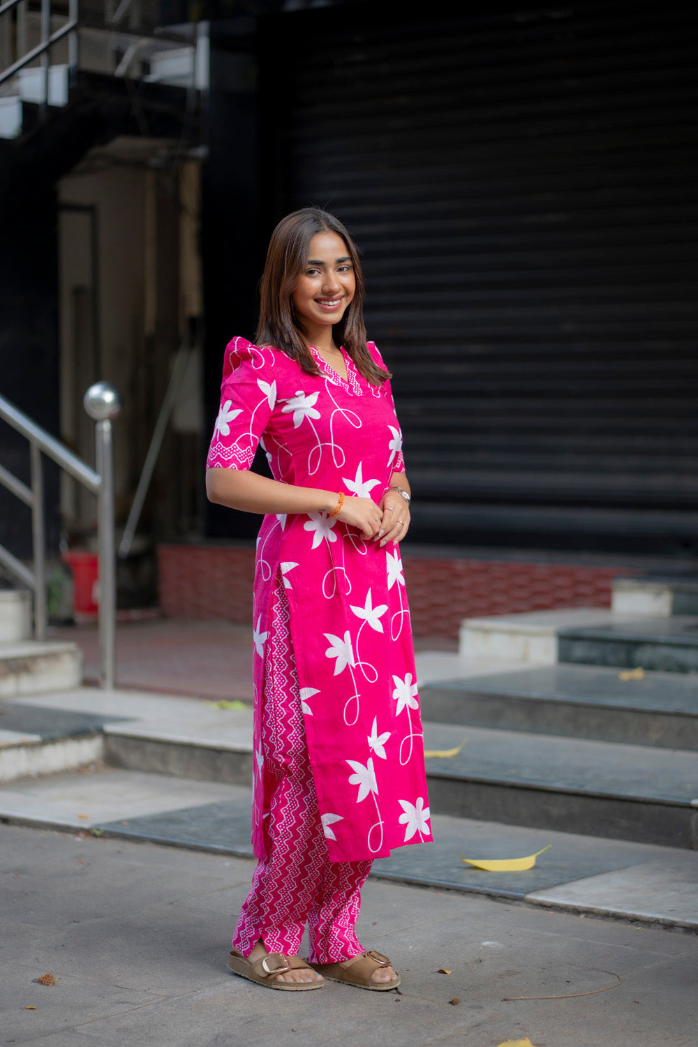 AA234 Pink Floral Cotton Coord Set