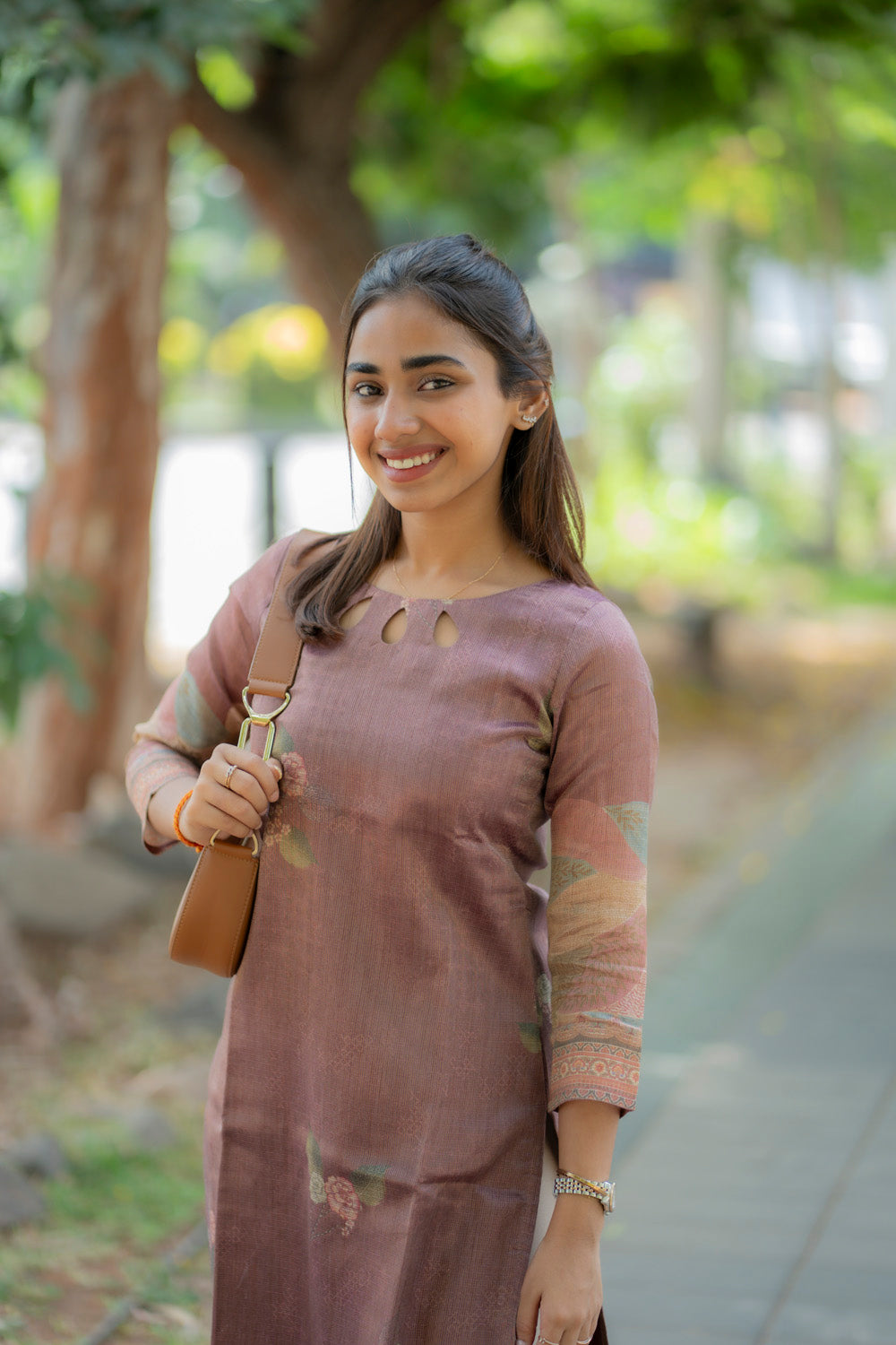 AA232 Lavender Tissue Silk Kurti