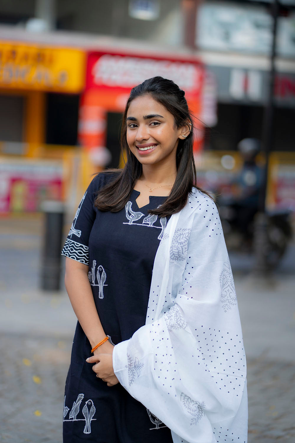 AA211 Black & White Combo Cotton Salwar Set