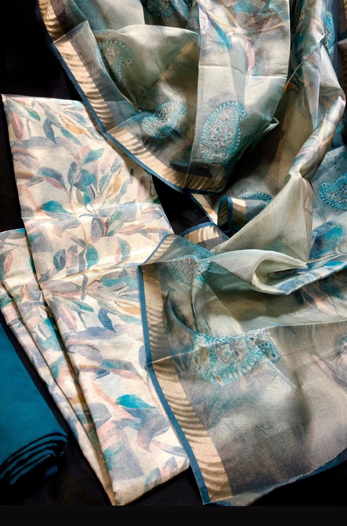 Tissue Silk Salwar Material 3 pc Set