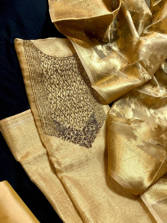 Golden Tissue Salwar Material