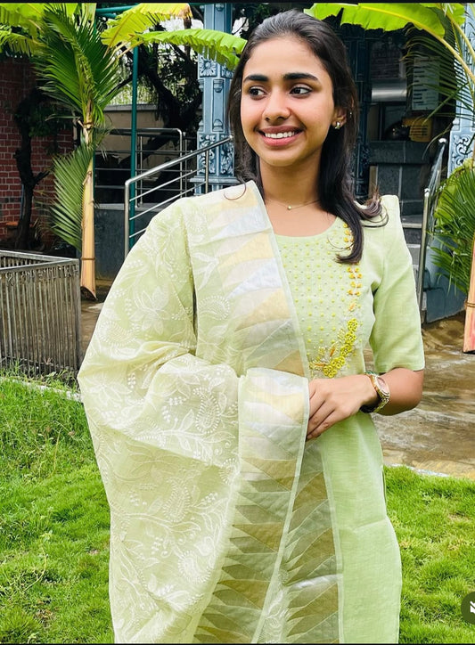 Green Tissue silk 3 pc set