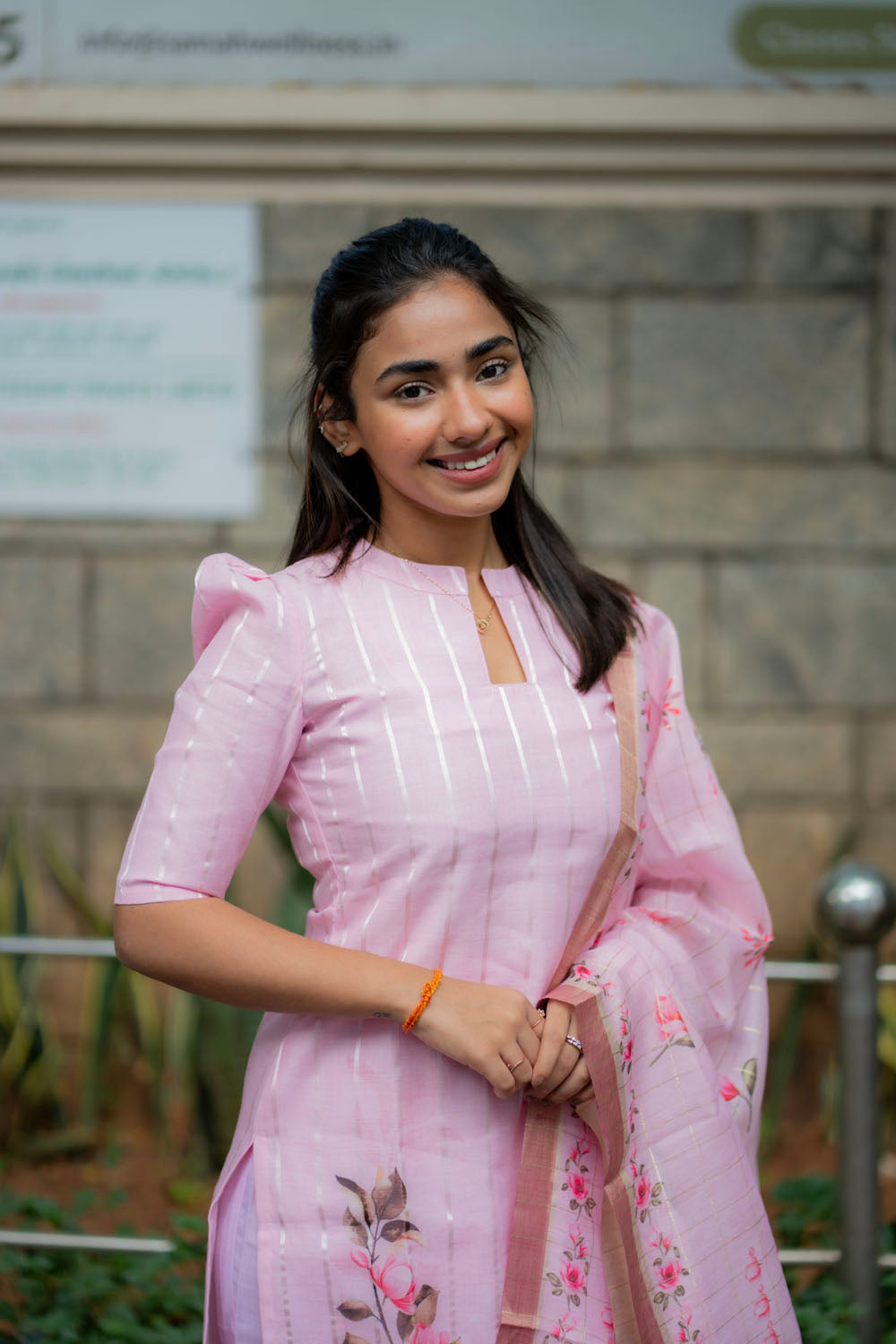 AA218 Pink Linen Cotton Salwar Set