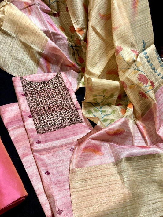 Bead Work Silk Salwar Material