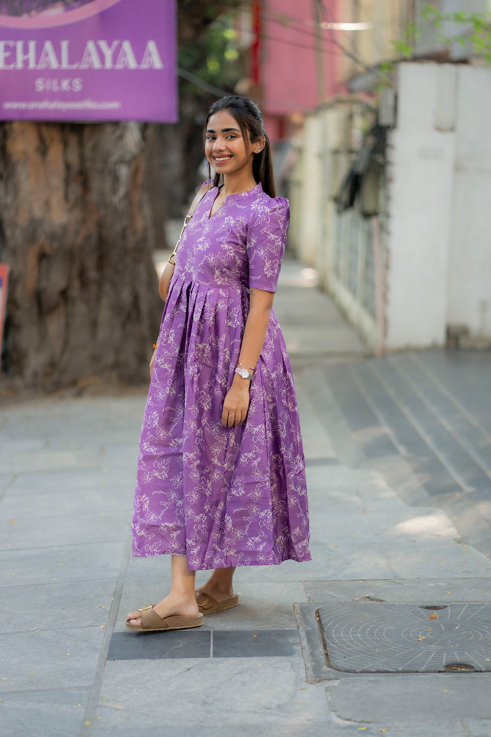 AA207 Lavender Floral Maxi..