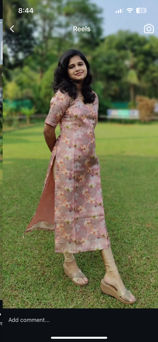 Floral shimmer Kurti