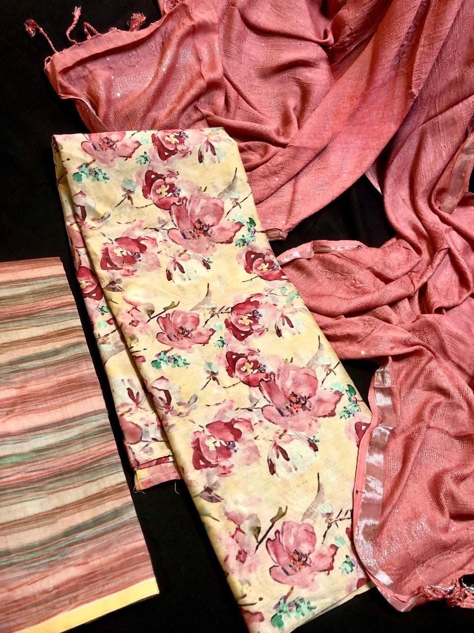 Soft Cotton Chanderi Salwar Material