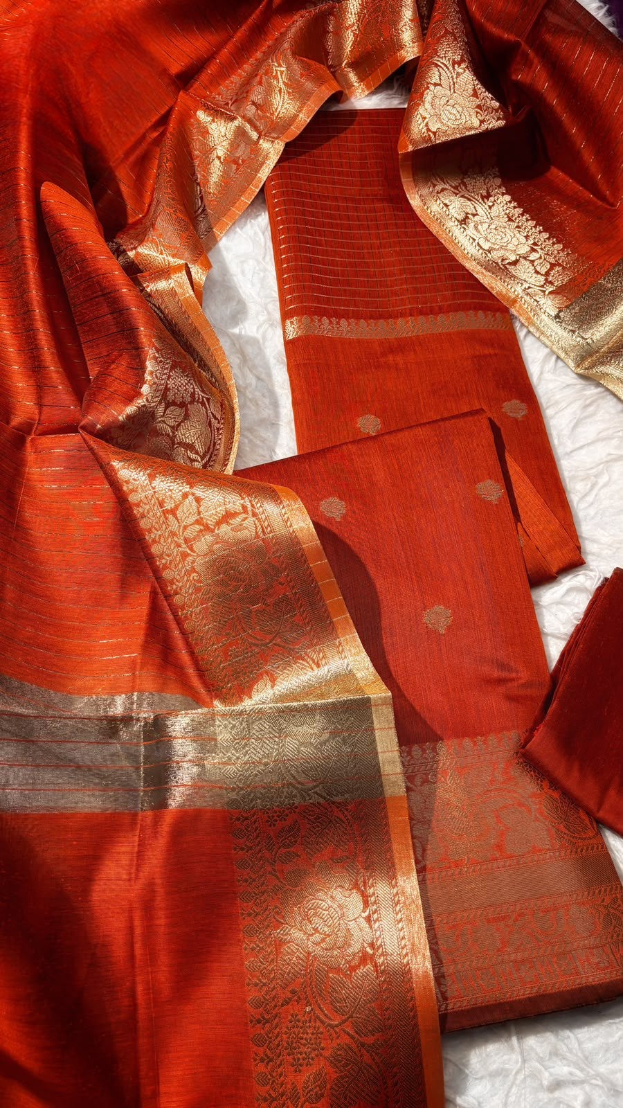 Rust orange soft silk Salwar