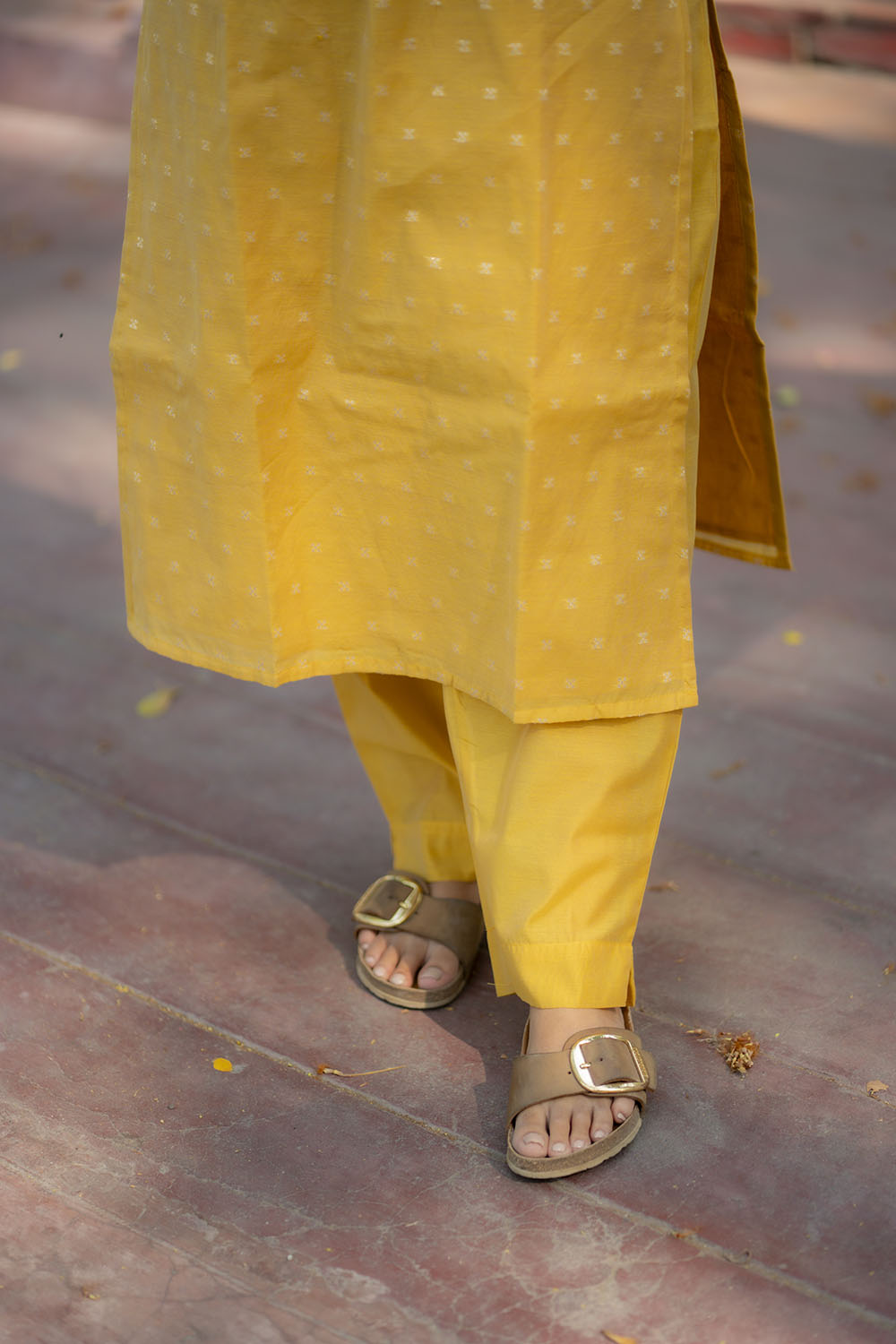 AA213 Marigold Chanderi Butta Co-Ord Set