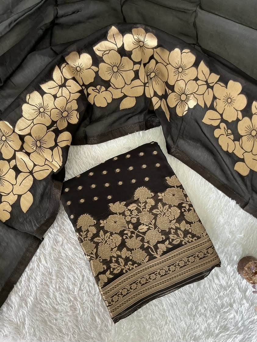 Soft Banarasi Salwar Materials with Beautiful Borders