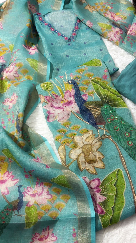 Shimmer Linen Silk 3 pc set