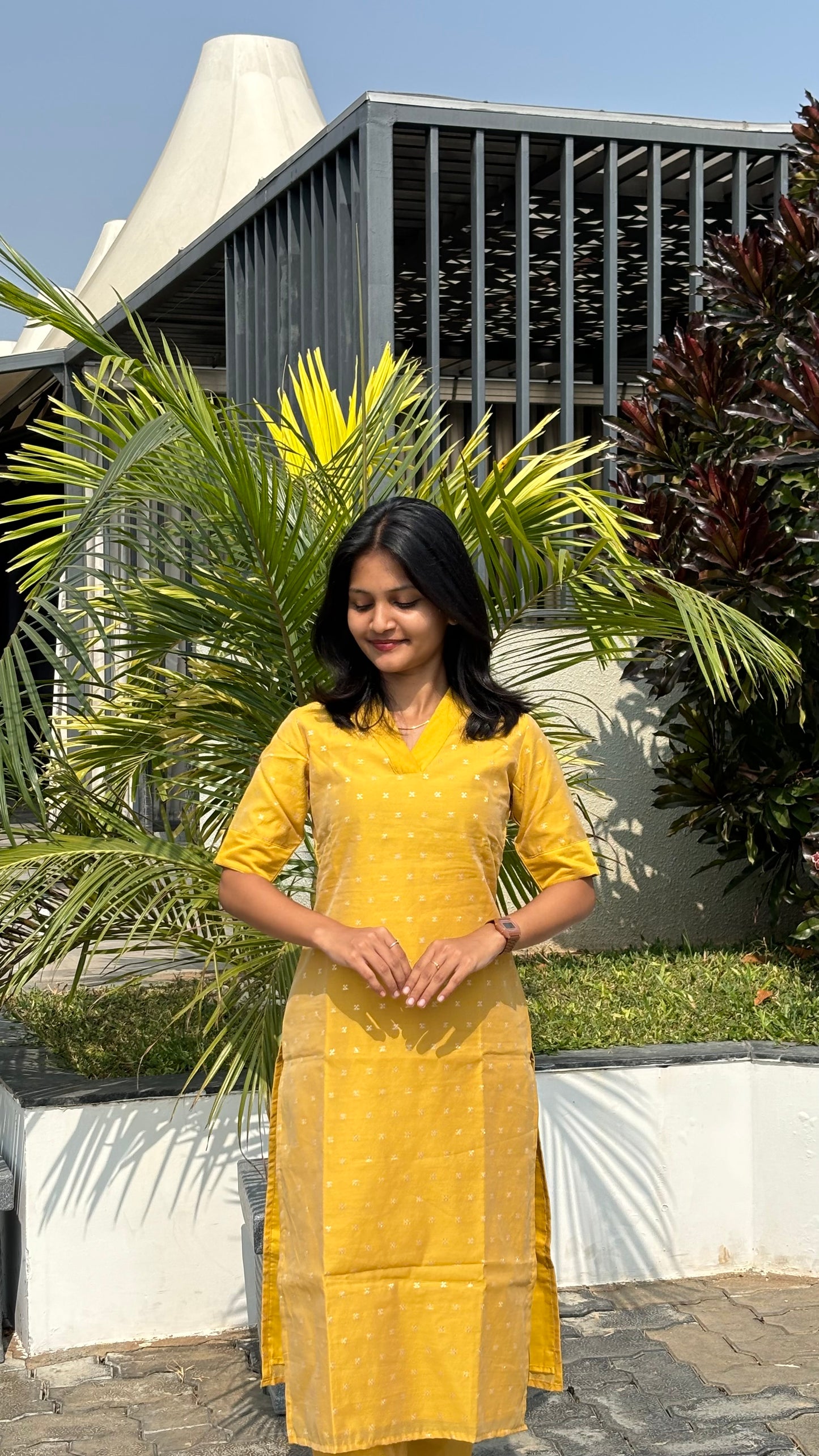 AA182 Marigold Chanderi Butta Co-Ord Set