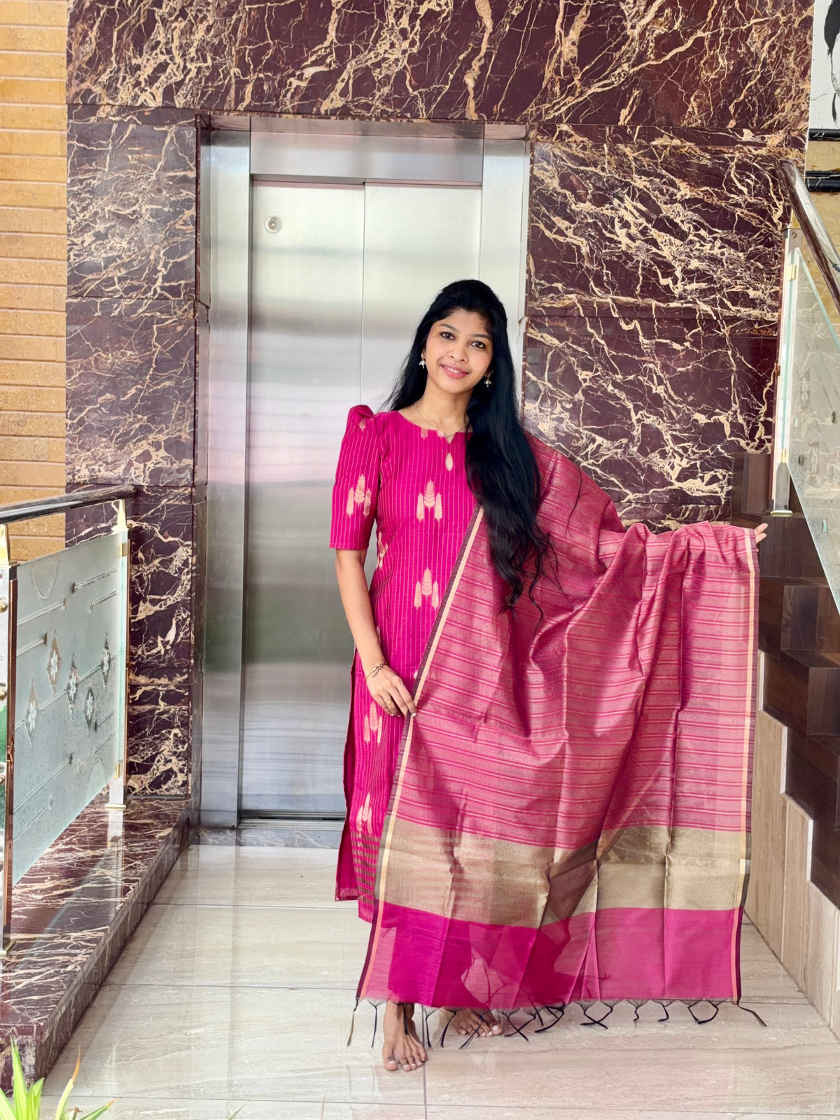 Rani Pink Soft Silk Salwar Set