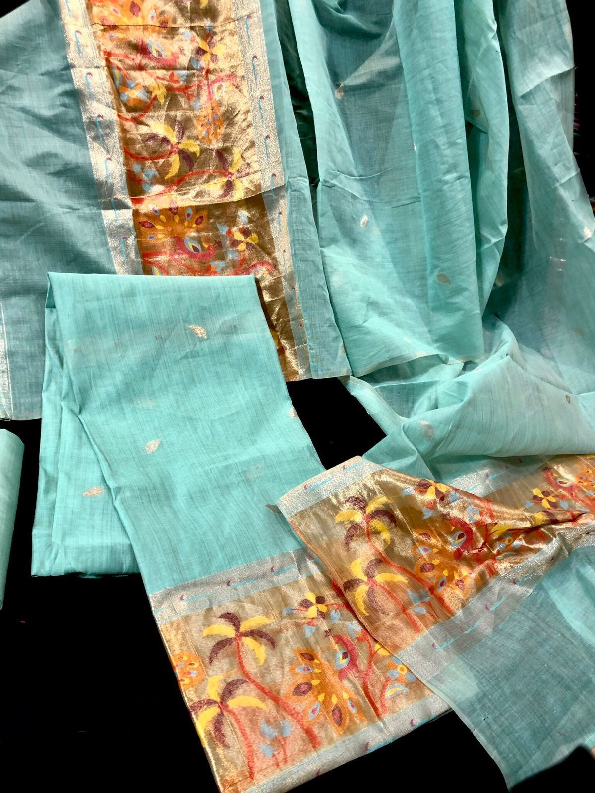 Linen Paithani Jamdani Silk