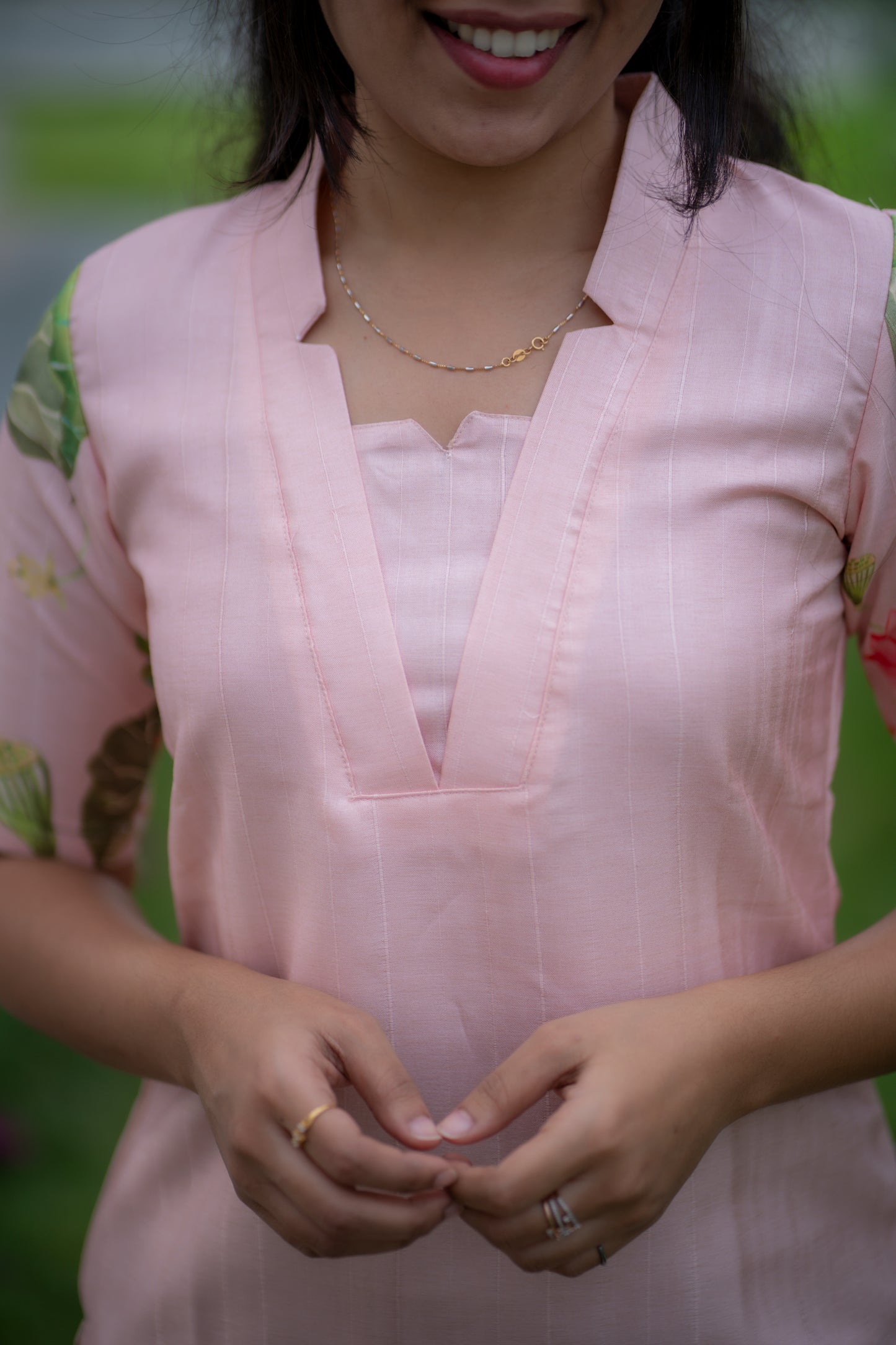 AA071 Peach Pichwai Kurti