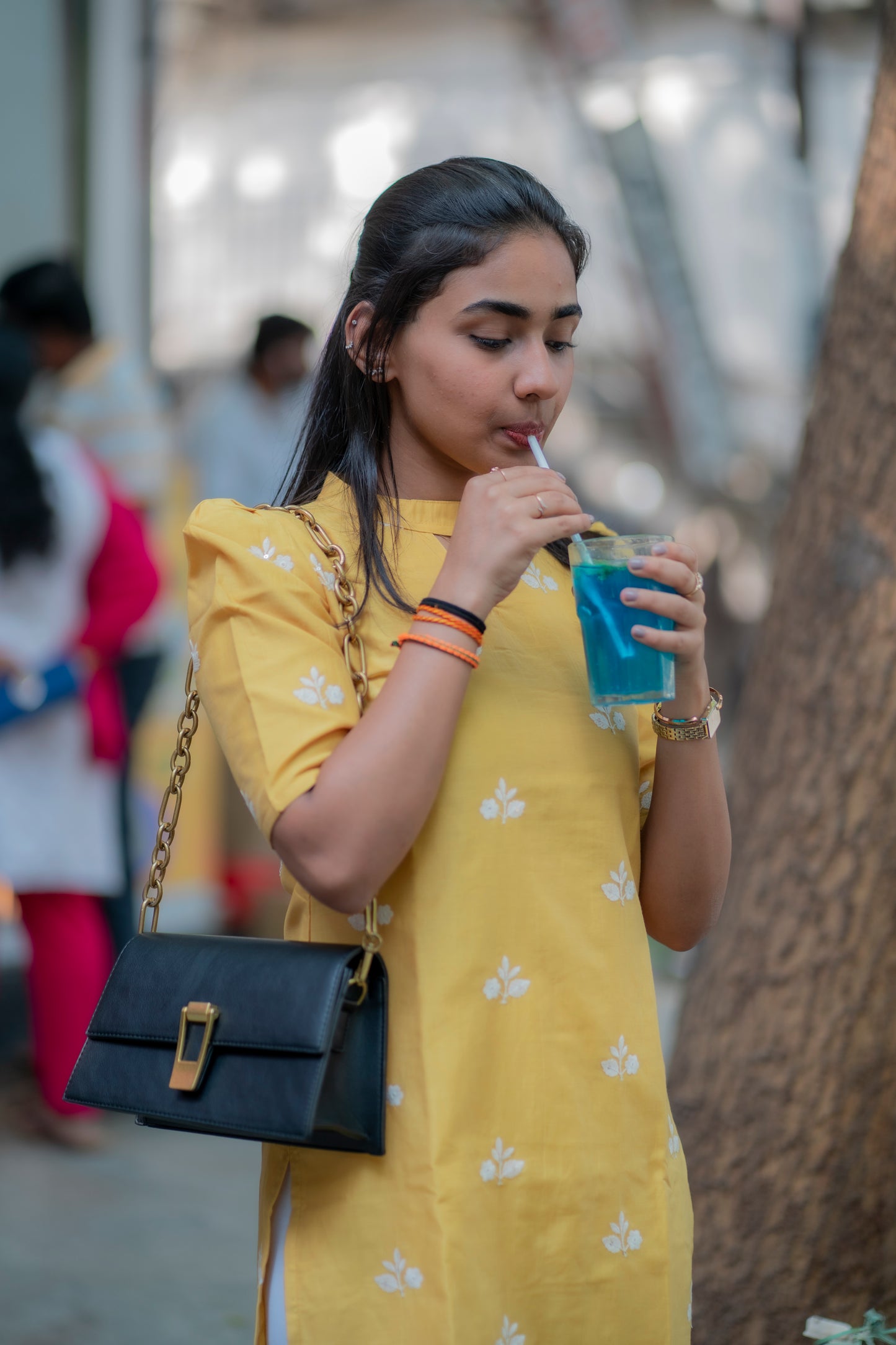 AA093 Yellow Mul Chanderi Silk Kurti