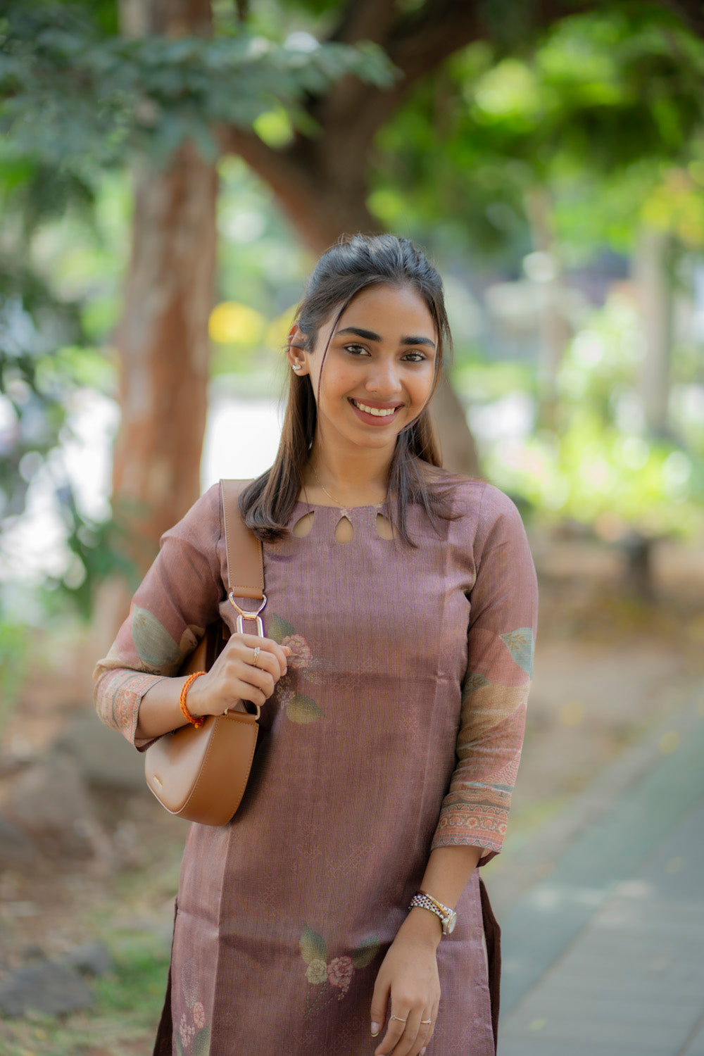 AA232 Lavender Tissue Silk Kurti