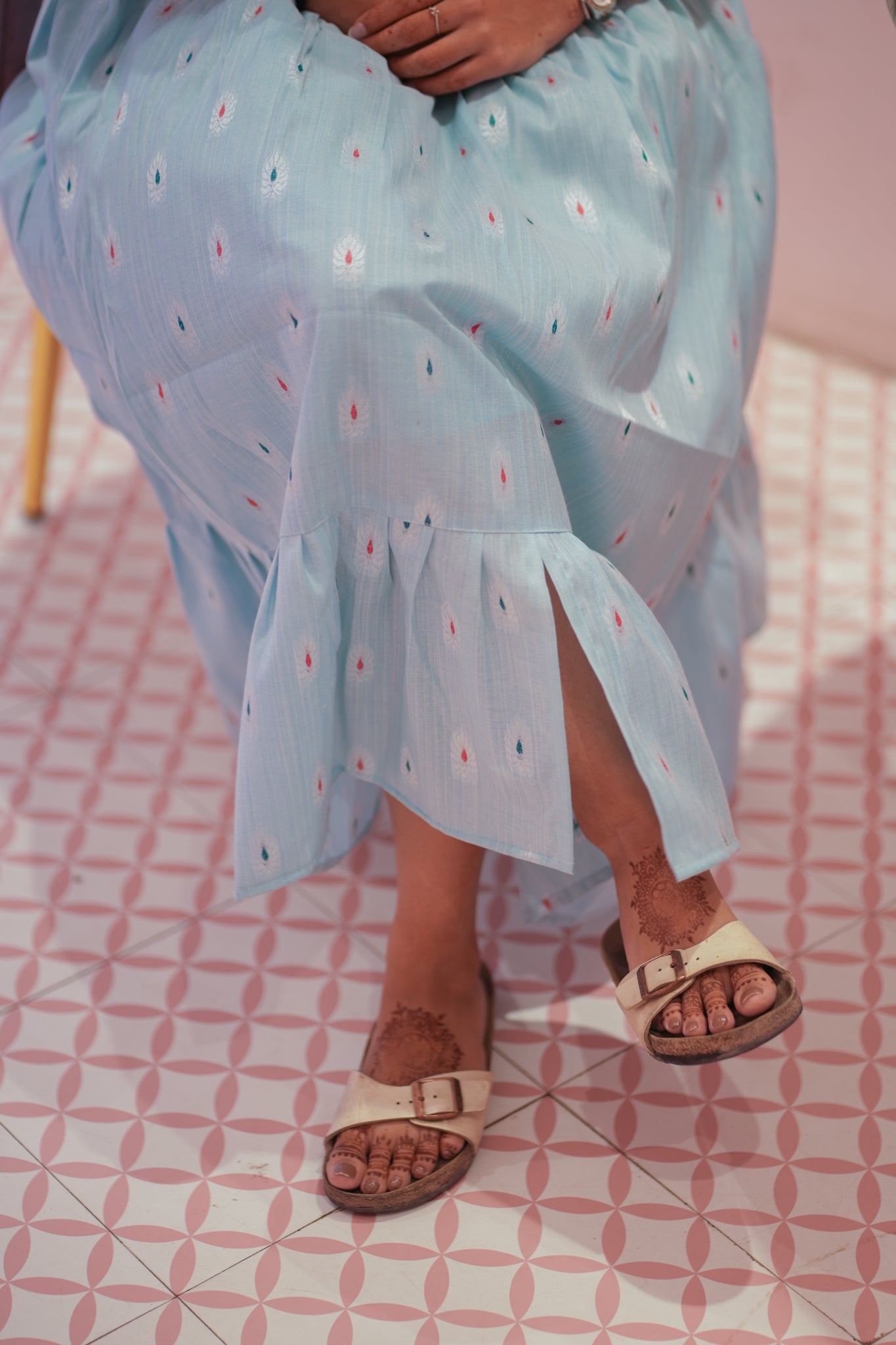AA130 Baby Blue Cotton Maxi